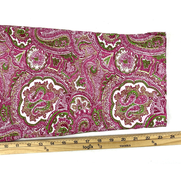 Talbots Pants Womens Size Medium Pink Green Paisley Capri Slacks Side Zip - Picture 10 of 12